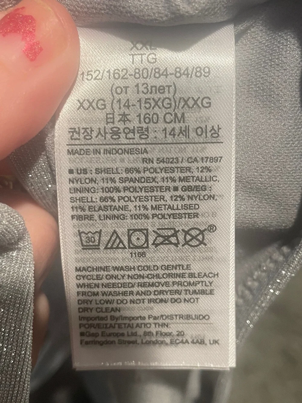 GAP Kids Bikini Swim Two-Piece Set Gray Sparkle Size XXL 14-16